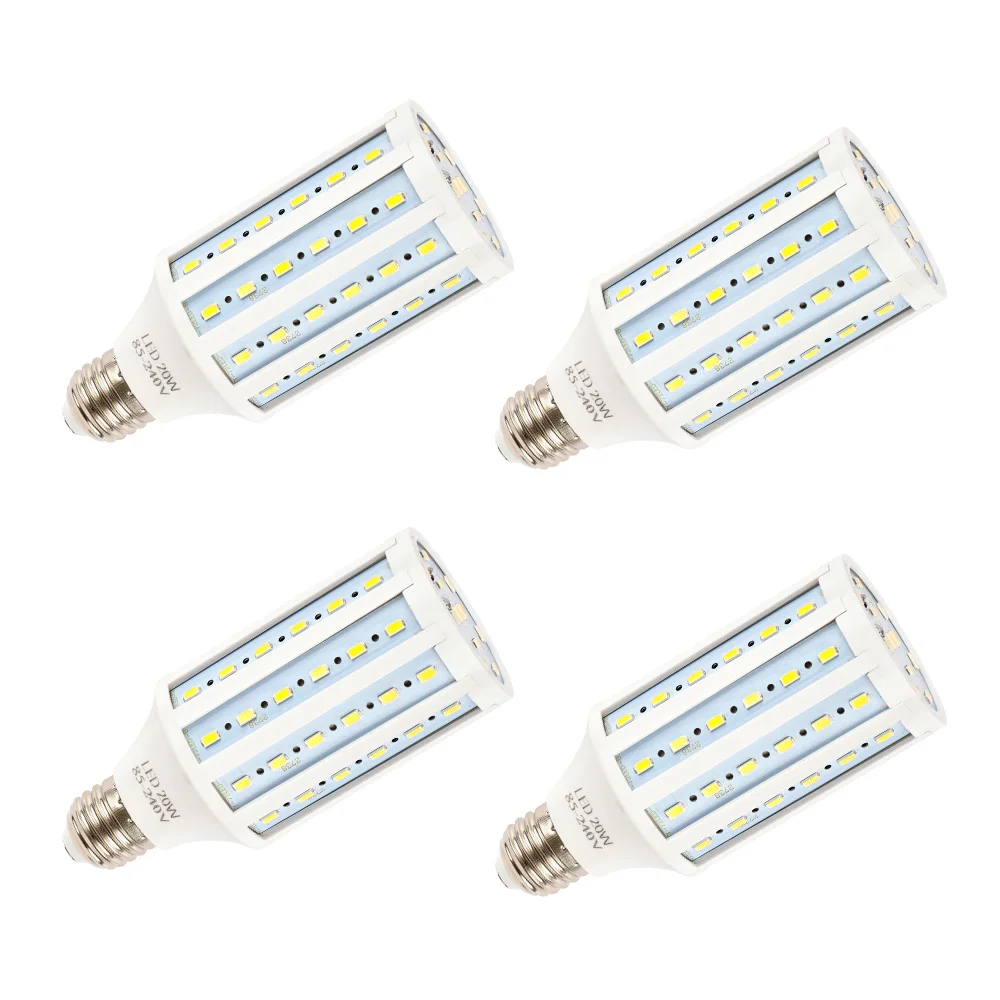 SH 4pcs 20W Photographic 5500K LED Bulbs E27 Base White High Bright Lamp Photography Bulbs For Softbox Photo Video Studio