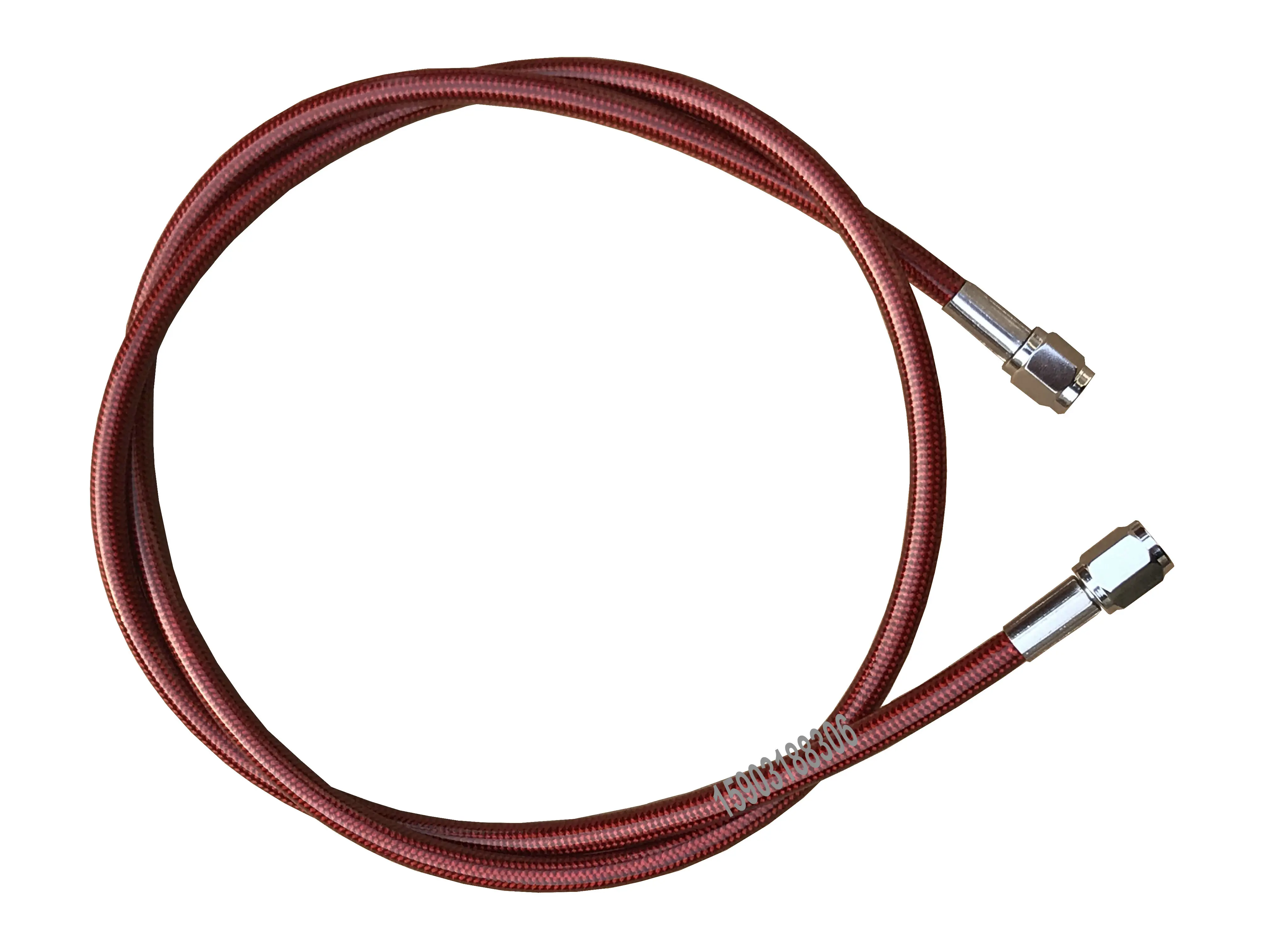 Motorcycle performance PU Cover stainless steel braided PTFE brake hose lines with an3 crimped swivel female fittings