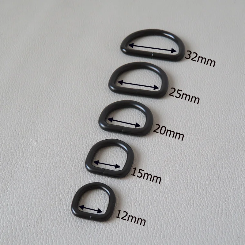 1Pcs 10mm 12mm 15mm 20mm 25mm 32mm Metal D Ring Buckle Strap Belt Loop For Bag Backpack Pet Cat Dog Collar Clasp DIY Accessory