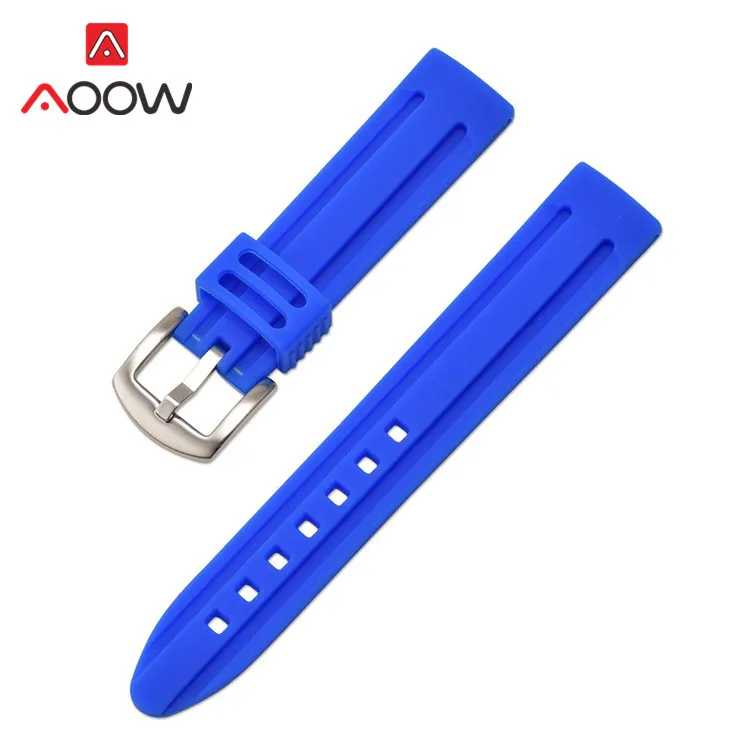 18mm 20mm 22mm 24mm Silicone Sport Strap Watchband Candy Color Waterproof Soft Rubber Replacement Bracelet Band for Smart Watch