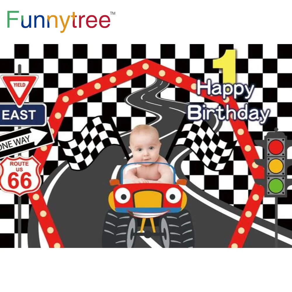 Allenjoy Machines Car Race Party Background Birthday Decor Blaze Banner On The Wall Baby Shower Newborn Customize Photography