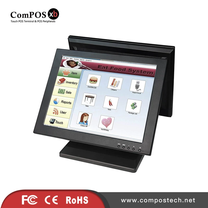 Best Selling Monitor Double Restaurant Touch Screen Monitor Touch Pos System Display TM1501D