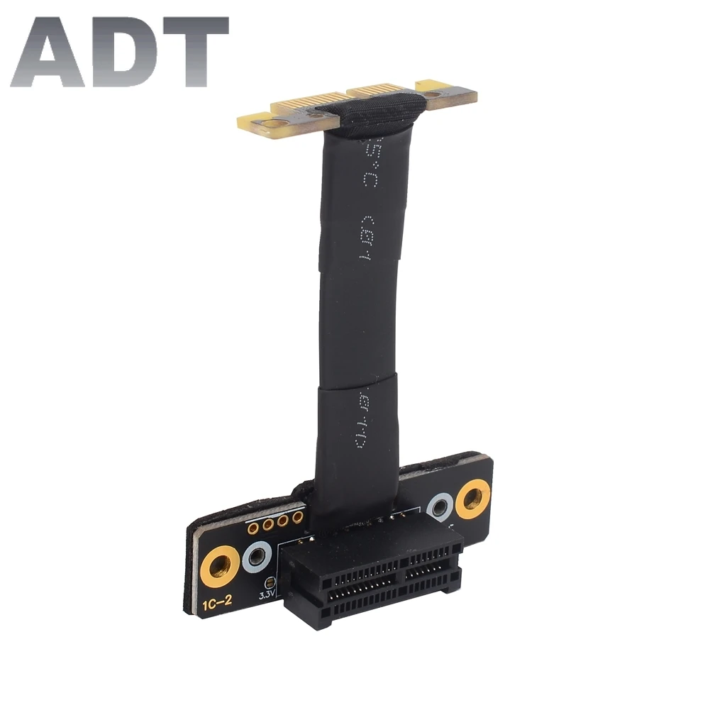 Pcie الناهض المزدوج 90 درجة PCIe 3.0 X1 إلى X1 تمديد كابل R11SL-TL 8G/bps عالية السرعة PCI Express 1x الناهض بطاقة الشريط موسع