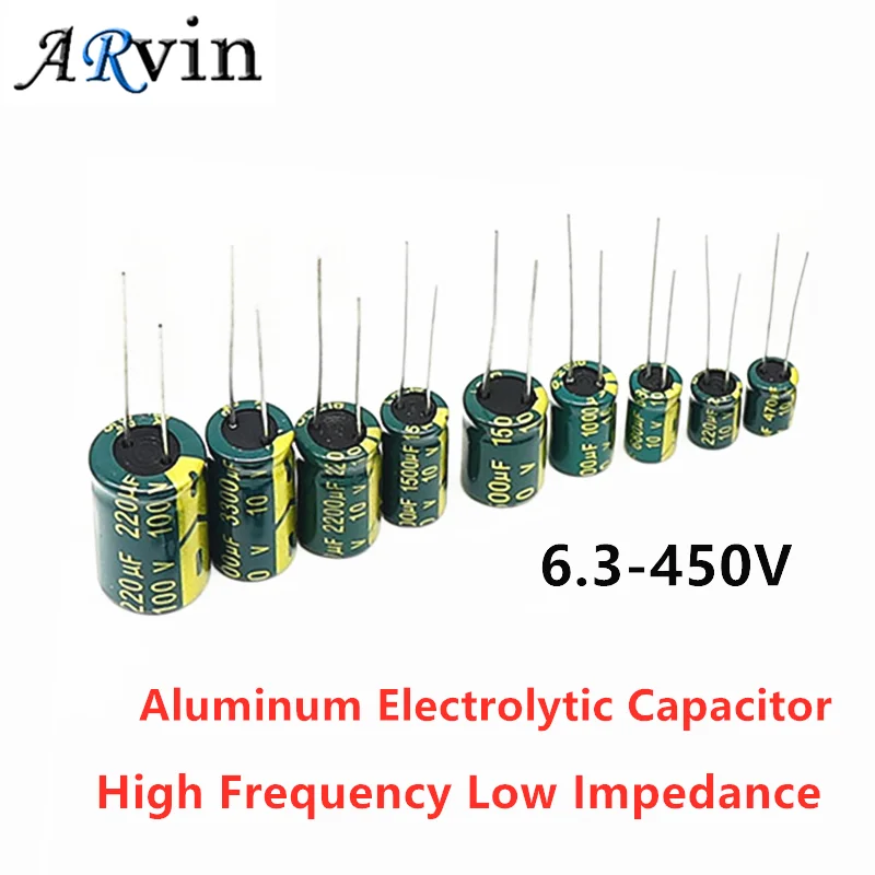 High Frequency Low ESR Aluminum Capacitor 20% 10V 16V 25V 35V 50V 400V 100UF 220UF 330UF 470UF 680UF 1000UF 1500UF 2200UF 3300UF