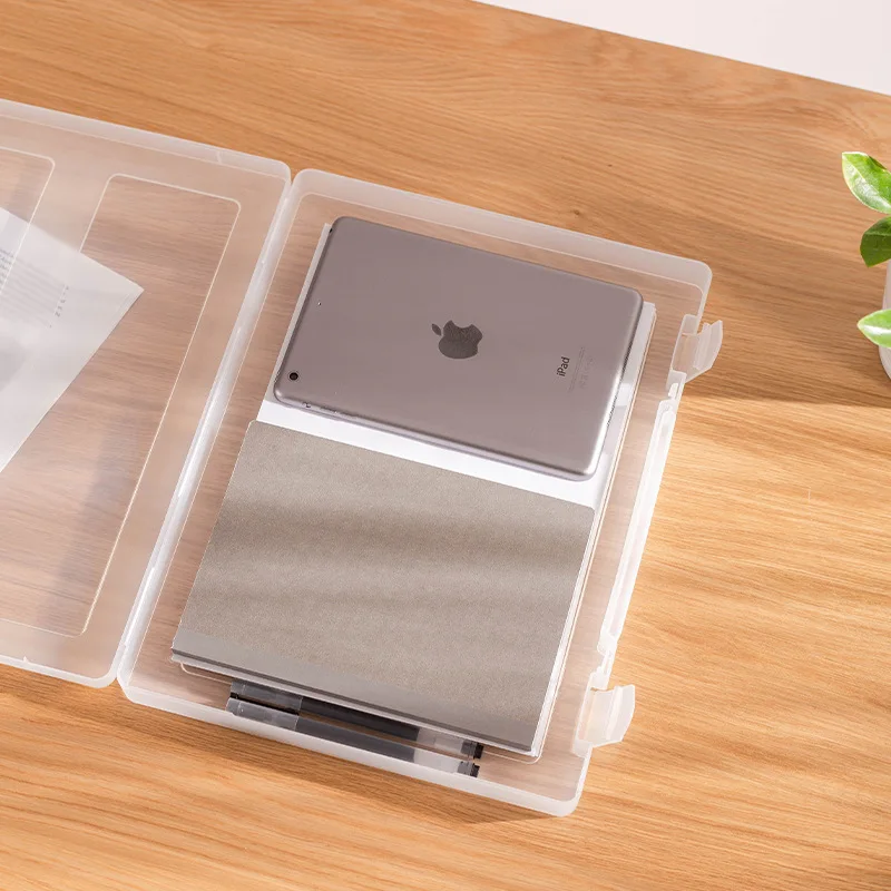 New Design Transparent Sorting File Box A4 Portable Folder Plastic High Quality Durable File Storage Box Storage Folder