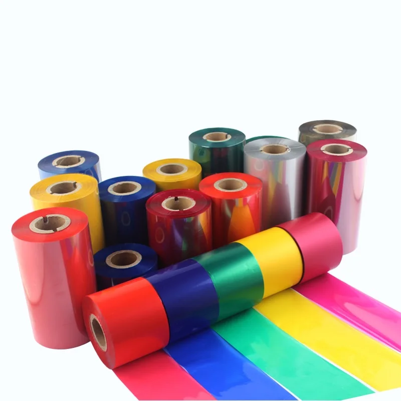 50 60 70 80 90 100 100mm *300m Yellow Purple Rose red DK Green Color Wax Ribbon Thermal Transfer Ribbon for Label Printer