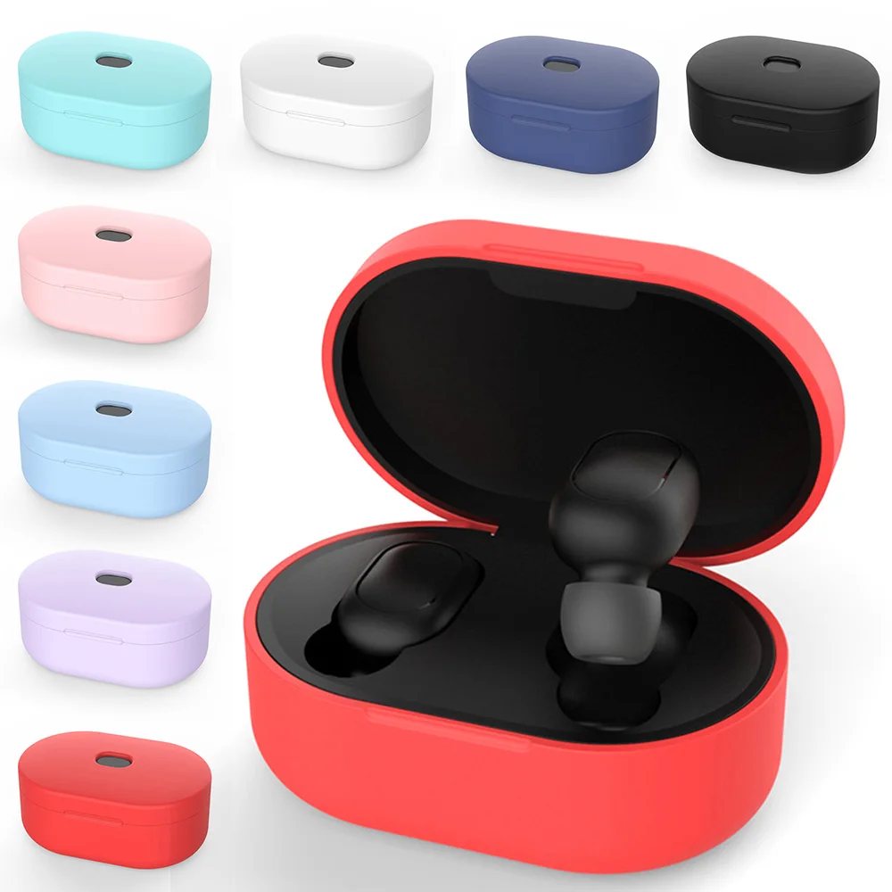 Funda de silicona de Color para auriculares MI Red mi AirDots, funda para auriculares inalámbricos TWS