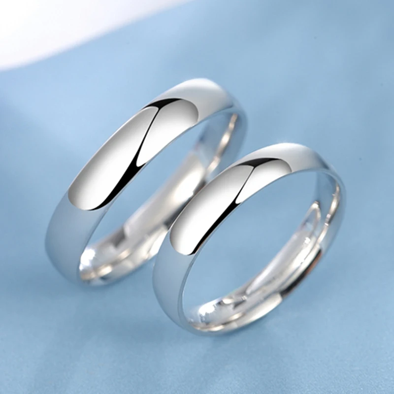 

1pcs Solid platinum Ring 4mmW Smooth Flat Ring US size 5-12 For Women Men Wedding Engagement Pt950 Ring Gift