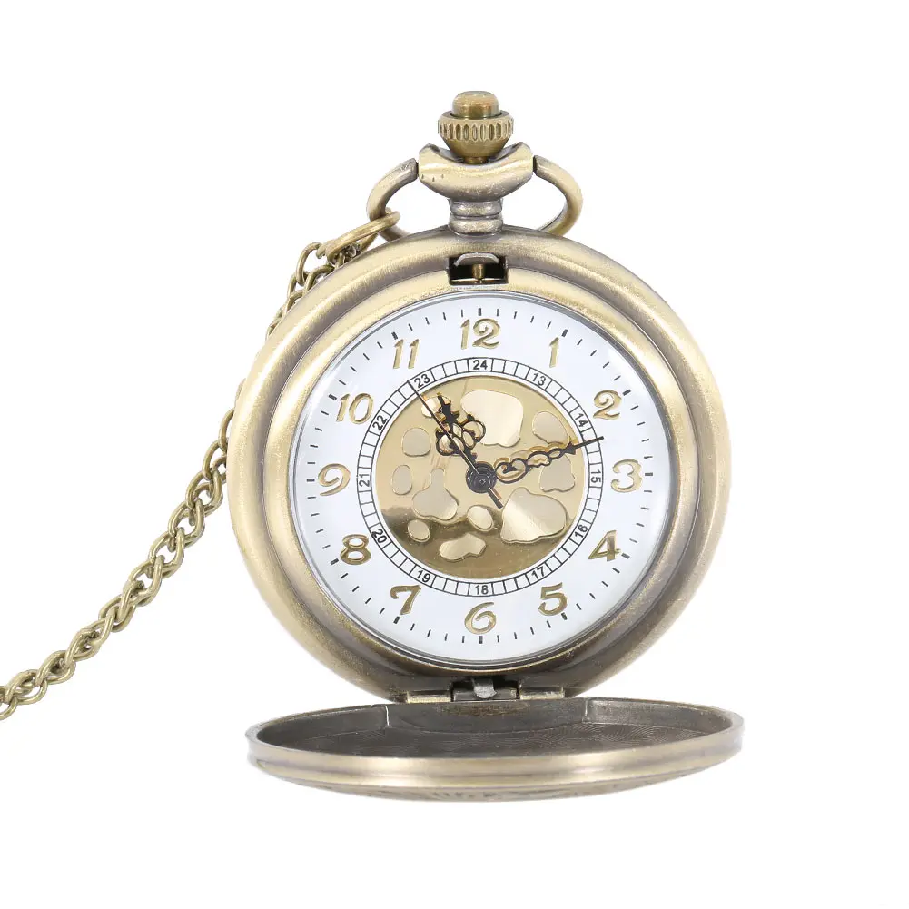 Antique Vintage Roman Number Quartz Pocket Watch Round Case Pendant Necklace Chain Clock Gifts XIN-Shipping