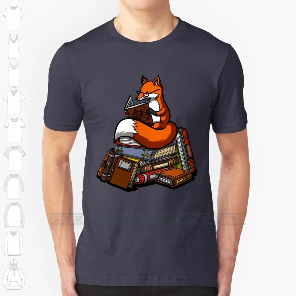 Fox Reading A Book 100% Cotton T Shirt Cute Fox Funny Fox Fox Lover Gift Woodland Animals Animal Lover Gifts Fox Book Lover Fox