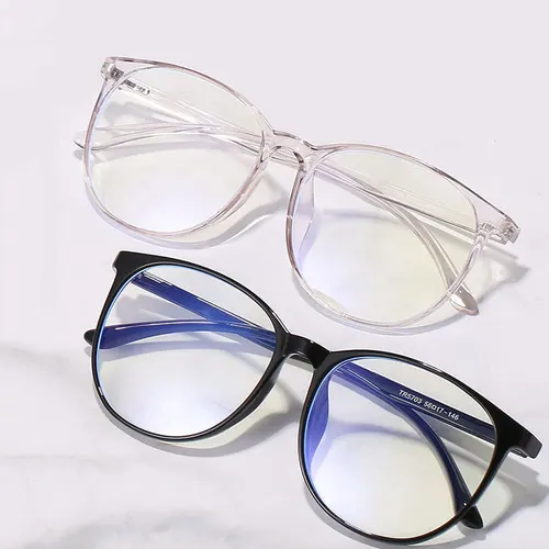 Nueva llegada de moda Anti-Blue Ray Art gafas con montura de plástico gafas redondas de borde completo Unisex Venta caliente