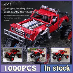 Super Racing Car Red Buggy Remote-controlled All-terrain RC Off-road vehicle MOC Model Building Blocks Brick APP PF Sets Toys