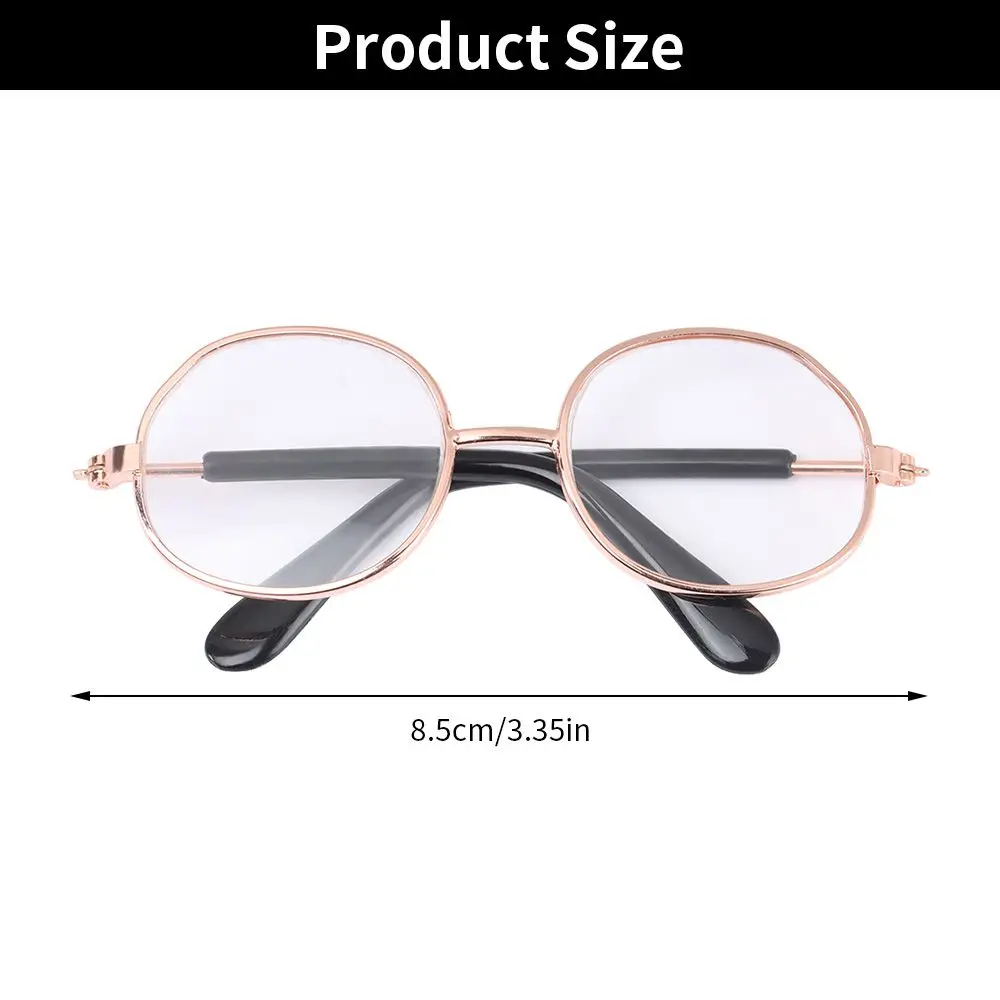 8.5cm Miniature Doll Sunglasses Metal Frame Glasses Lovely Eyewear Eyeglasses For 20cm Cotton Doll Glasses Accessories