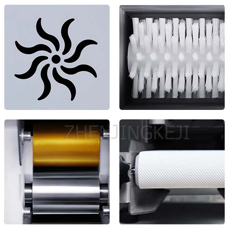 220V Automatic Dumpling Wrapper Machine Commercial Stainless Steel Roll Dumpling Wrapper Bun Wonton Roasted Wheat Skin Machinery