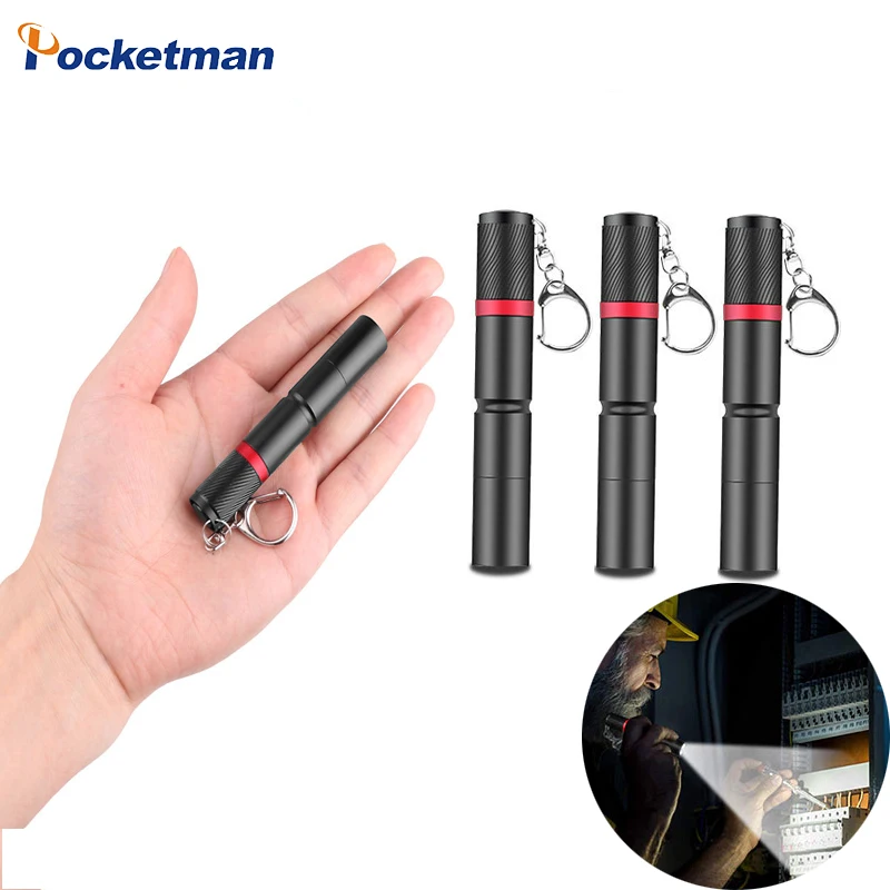 

Super Mini Keychain LED Pen Flashlights Portable Small Torch IP67 Pocket Flashlamp Waterproof AA Battery Pen Clip Check Lights