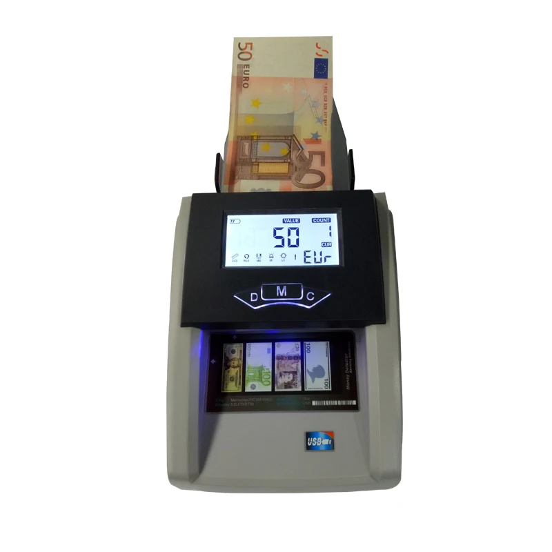 พกพาขนาดเล็ก U.S. Dollar สกุลเงินเครื่องตรวจจับแบตเตอรี่ลิเธียมสำหรับระบุ U.S. ไทยและยูโรจำนวนเงินรวม