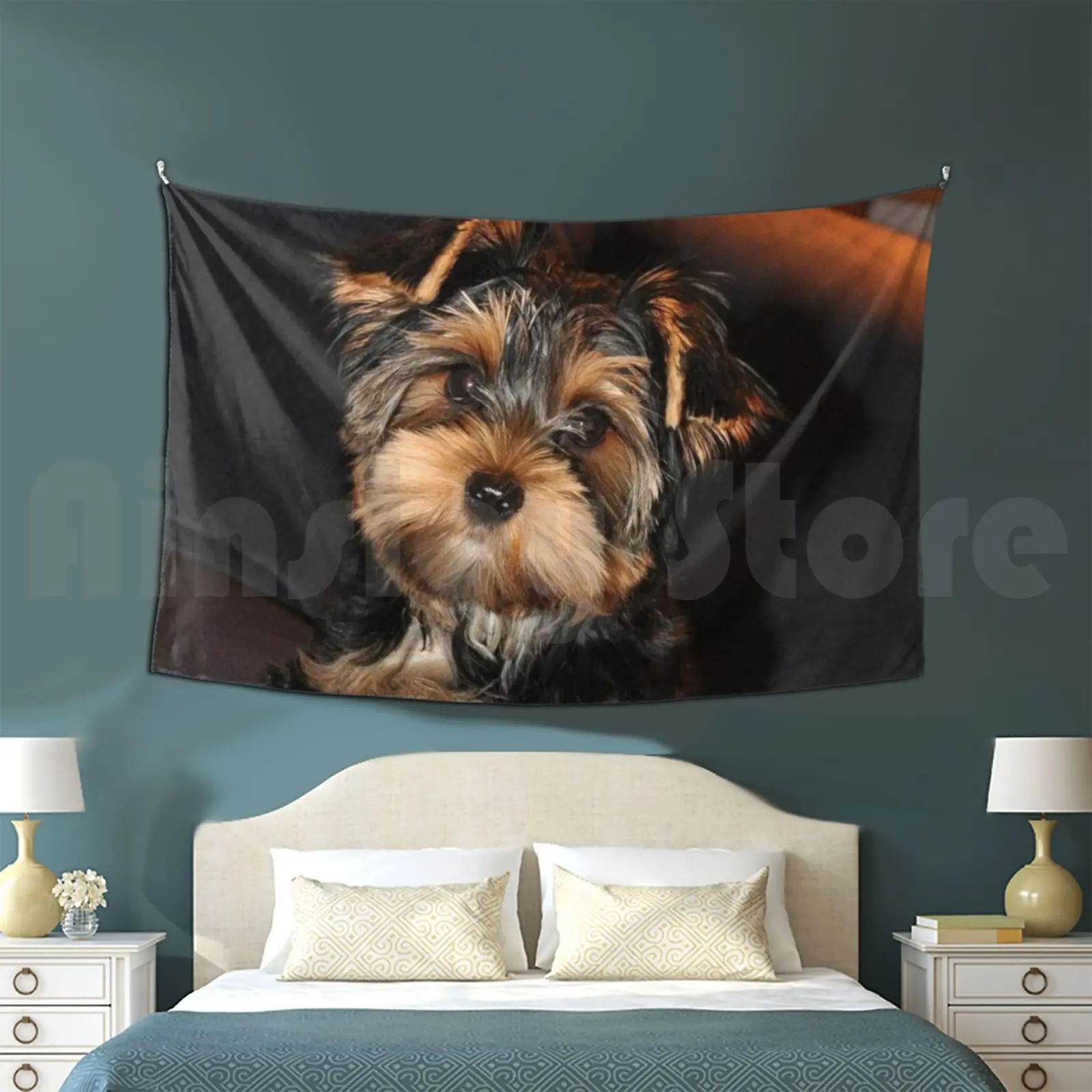 Cute Yorkshire Terrier Dog Tapestry Living Room Bedroom 62 Yorkshire Terrier Yorkie Dog Pet Toy Breed Teddy Bear