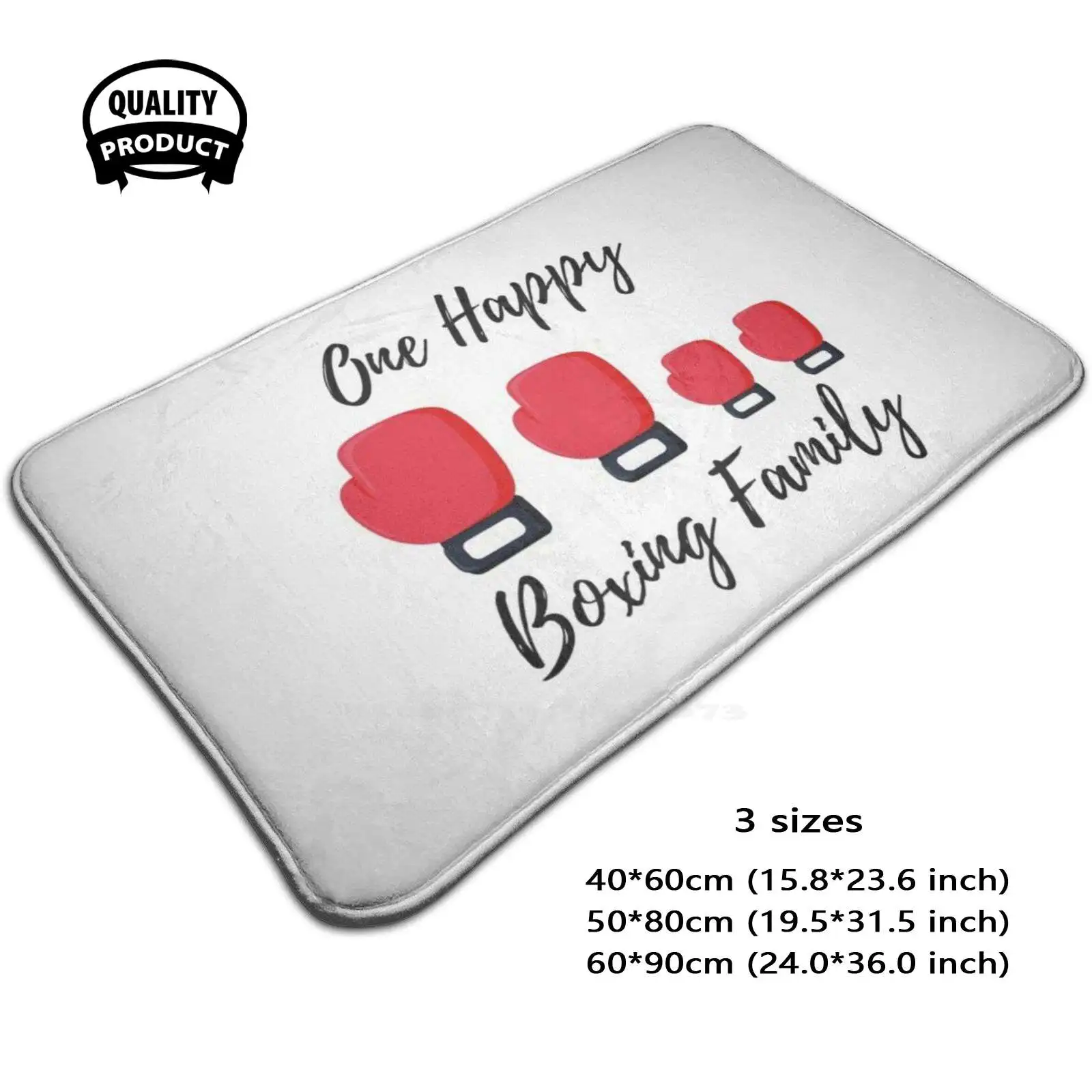 One Happy Boxing Family Soft Cushion Home Carpet Door Mat Car Rug Sports Boxing Combat Fun Activity Exercise Fitness Gym