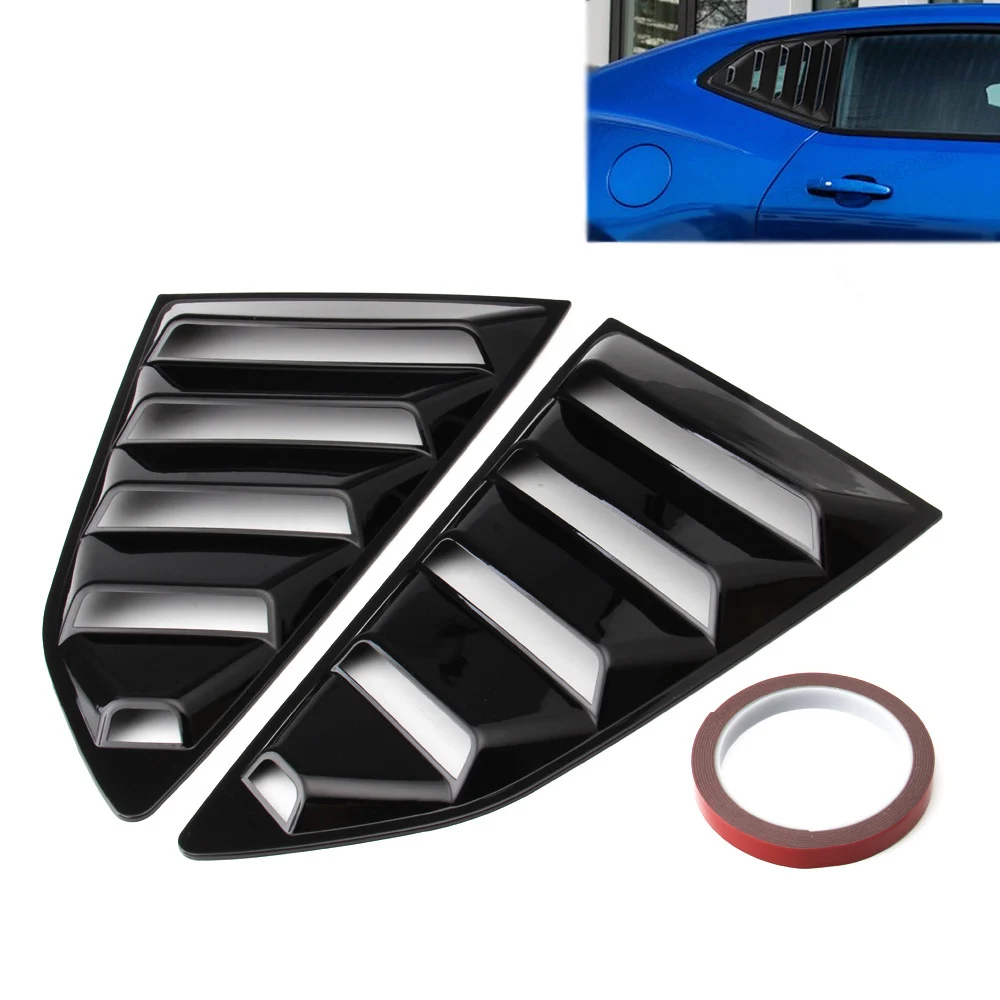 2x Rear Side Window Louver Side Vent Cover Replacement For Chevy Camaro 2016 2017 2018 3 Colors Auto Car Accessories