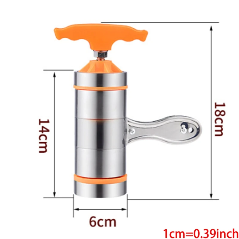 Household Manual Stainless Steel Pasta Maker Noodles Presser Making Machine with 7 Molds Noodle Maker