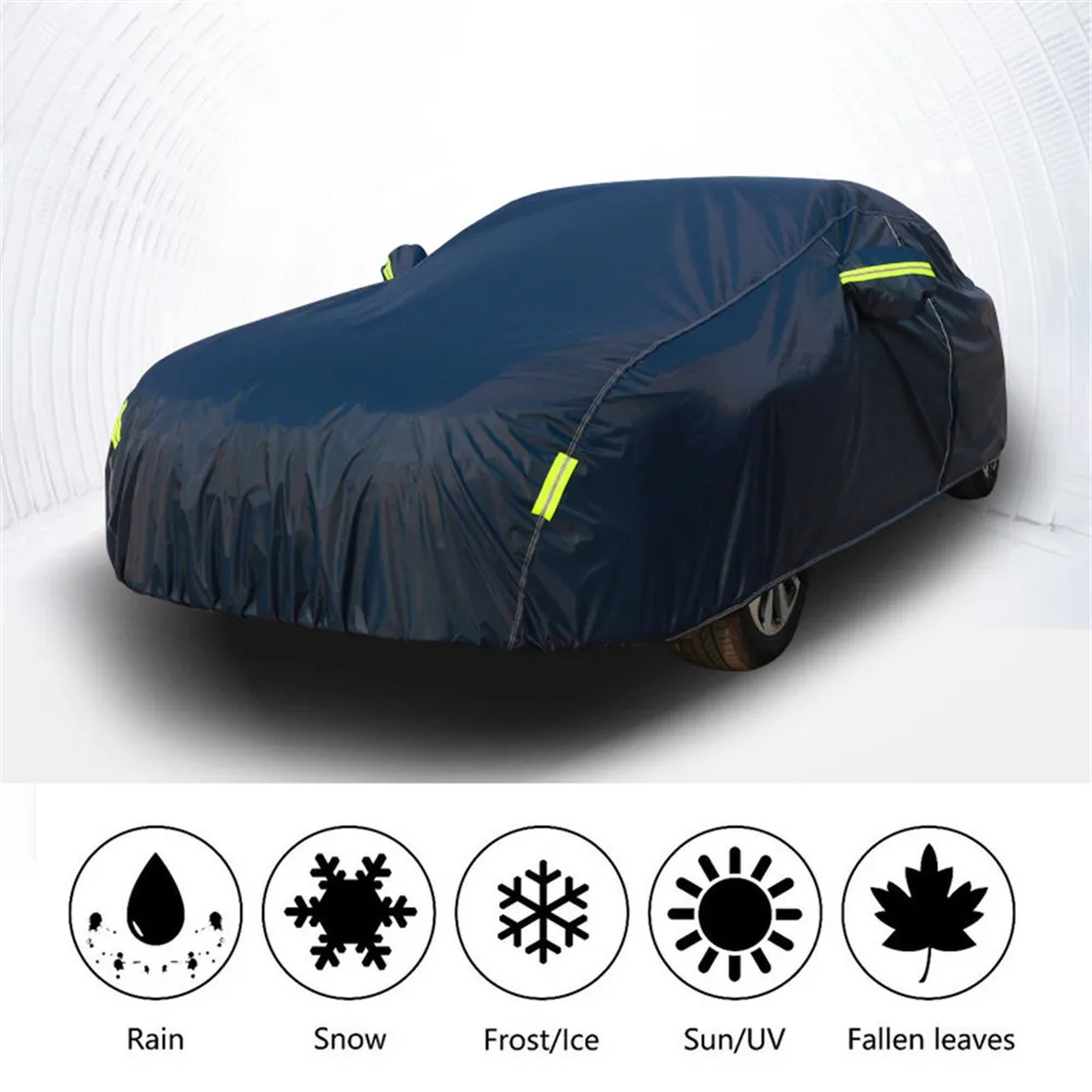 210T for four seasoBlue Full Car Cover Outdoor Snow Ice Dust Sun UV Shade Cover for nissan tiida x-trail almera qashqai