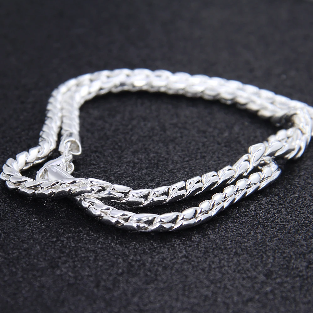 DOTEFFIL 925 Sterling Silver 5mm Snake Chain Necklace Woman Man Fashion Simple 20 Inches Chain Jewelry