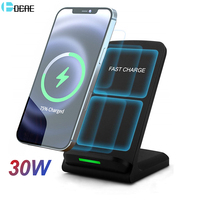 30W Wireless Charger Stand For iPhone 14 13 12 Pro 11 XS XR X 8 Samsung S22 S21 S20 Fast Charging Dock Station Phone Chargers