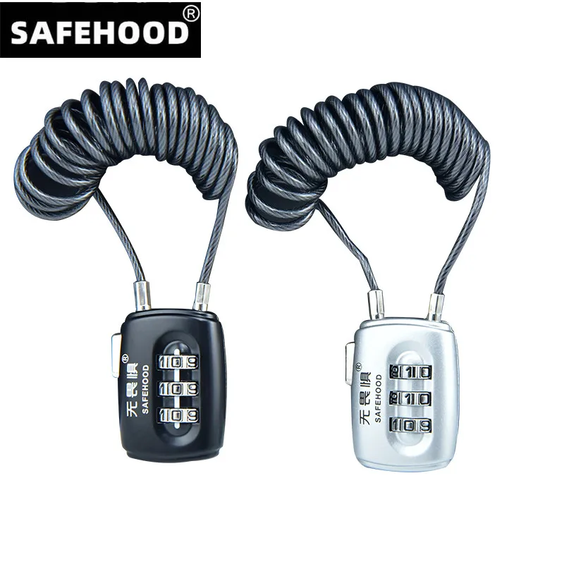 

free deliveryUniversal Motorcycle Helmet Password Lock Telescopic Wire Rope Steel Cable Code Lock Anti-theft Bicycle Motorcycle