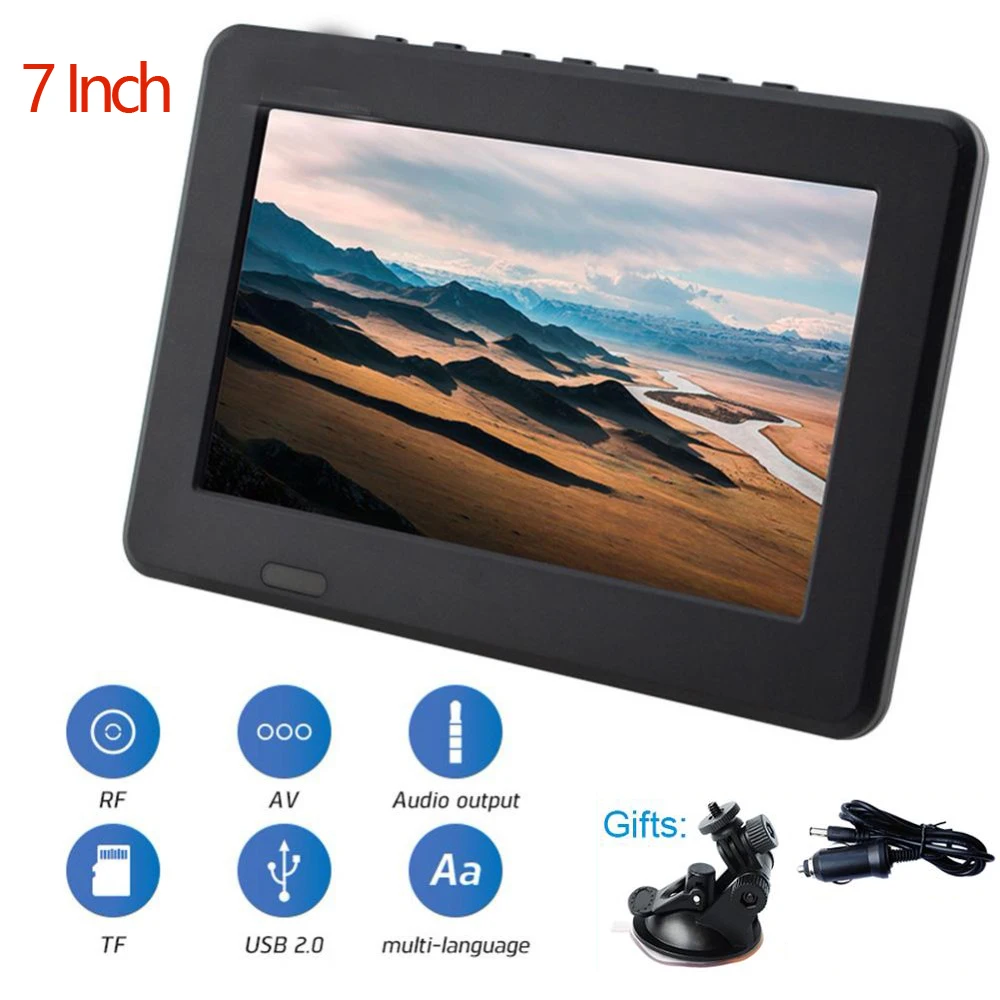 LEADSTAR 7 inch Portable Mini Tv Full Compatible With ATSC H265/Hevc Dolby Ac3 Atsc t Decoder 800x480 Support TF Card USB