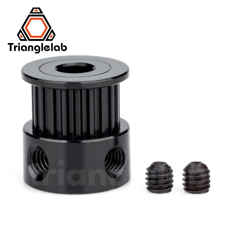 Trianglelab-Poulie de distribution en aluminium noir, 20 6mm P5 dents, poulie de courroie pour 6mm, courroie synaville, pignon de roue dentée