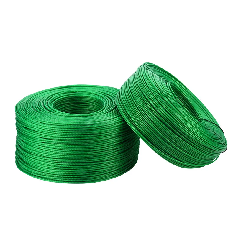 100 Meters Vinyl Coated Steel Wire Rope Cable and 2pcs Clamp Rustproof for String Light Hanging Clothesline Grape Rack Shed