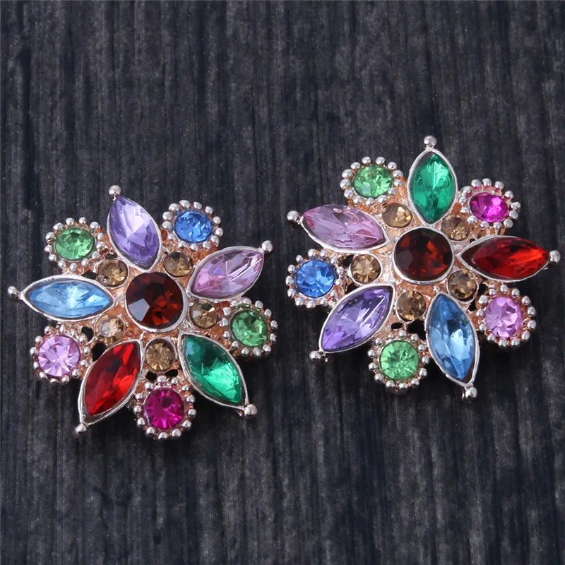 6pcs/lot Multiple Styles Snaps Jewelry Mixed 18mm Snap Button with Crystal Rhinestone Button for 18mm Snap Bracelets Bangles