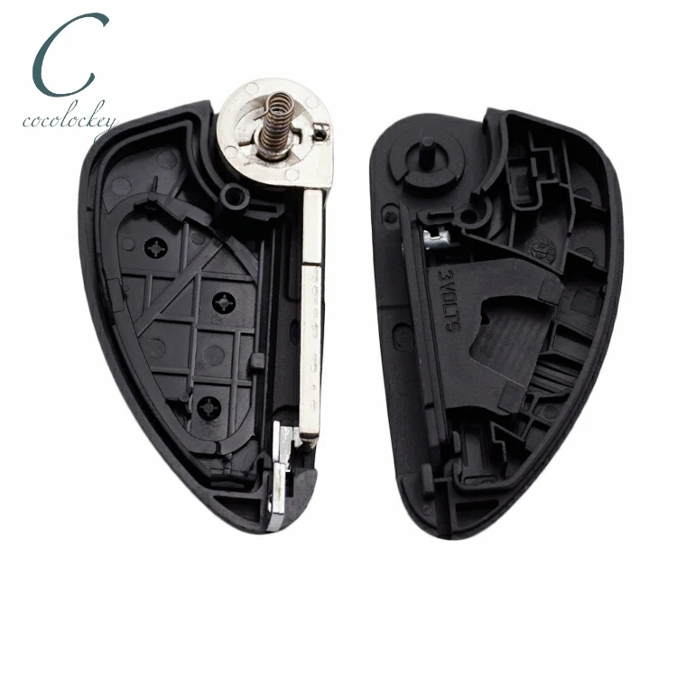 Cocolockey Flip Remote Car Key Shell for Alfa Romeo 147 156 GT 3 Buttons Uncut Blade Blank Replacement No Logo Folding Key Shell