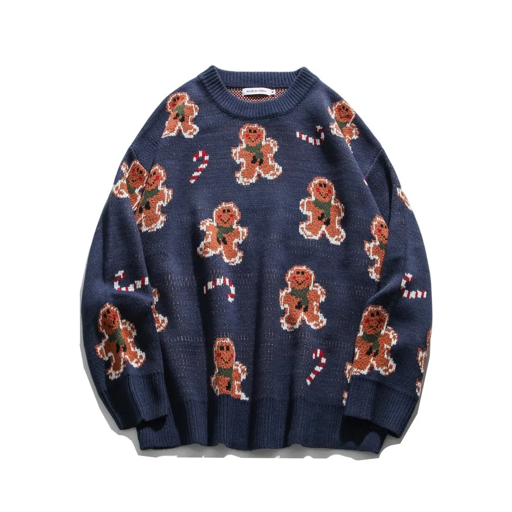 Kawaii Cartoon Cute Vintage Clothes Knitted Retro Sweater Funny Harajuku Men Clothing Pull Homme Tops Sweaters Pullover Sweter