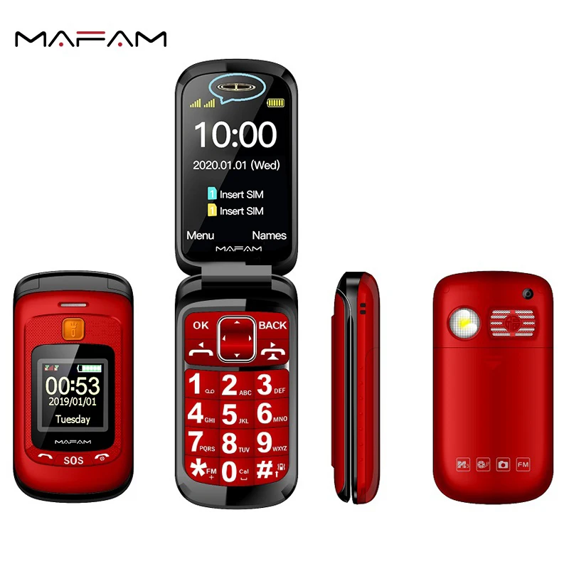 Mafam F899 Senior Cover Mobile Phone Two Display Fast Call Big Battery SOS Large Button Dual Sim Cards Torch Blacklist Low Price