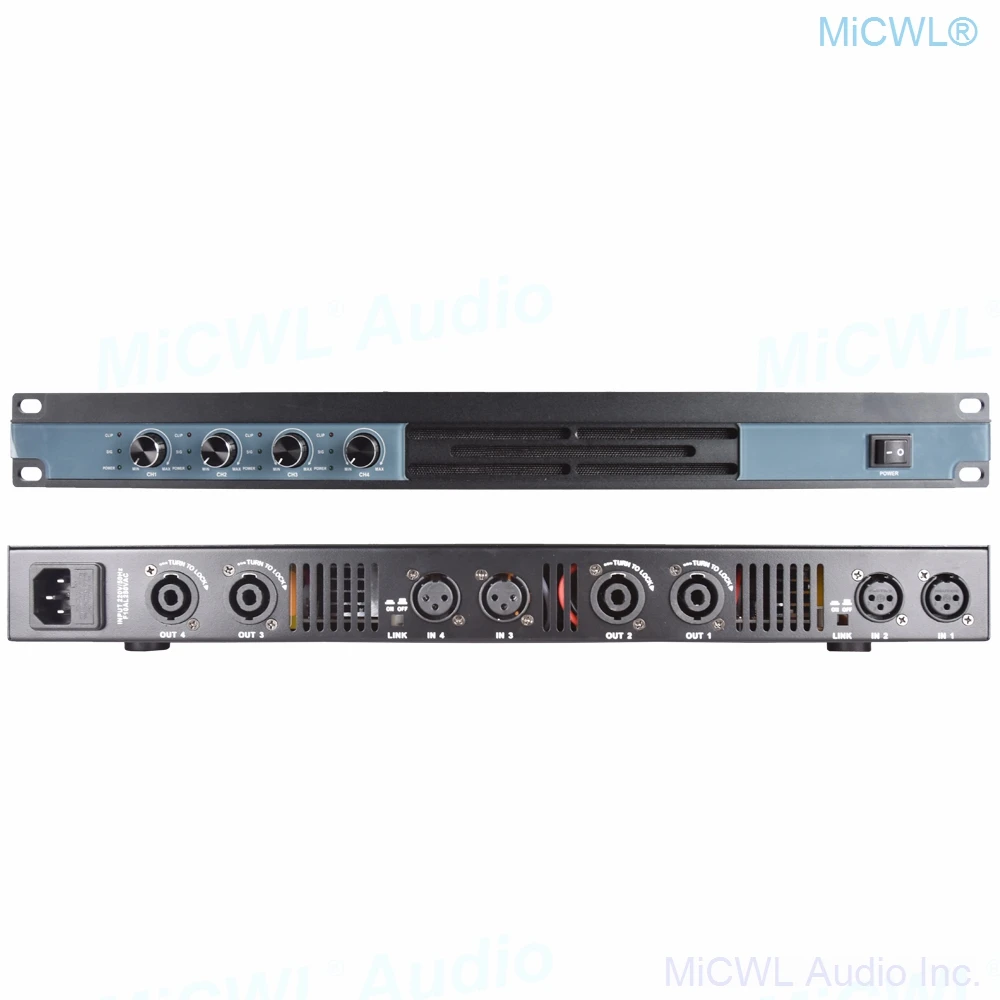 5200W Digital Power Amplifier Stage Audio Speaker AMP Amplifier 2 / 4 Channel 2800 watt MiCWL Q6400