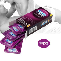 10 Pcs Super Thin Condoms for Men Lubricated Threaded G Spot Natural Rubber Comdoms Sex Toys Products For Men Adult supplies