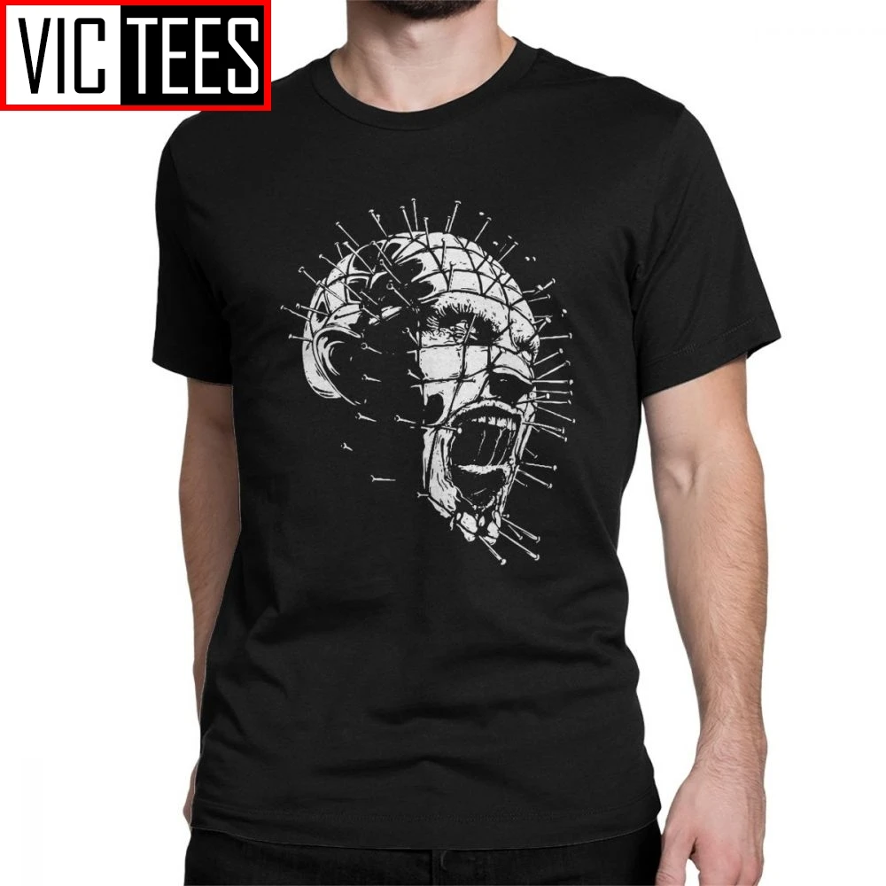 Man's T Shirt Hellraiser Pinhead Horror Simple Style Short Sleeve Tee Shirt Round Neck clothing Cotton T-Shirt