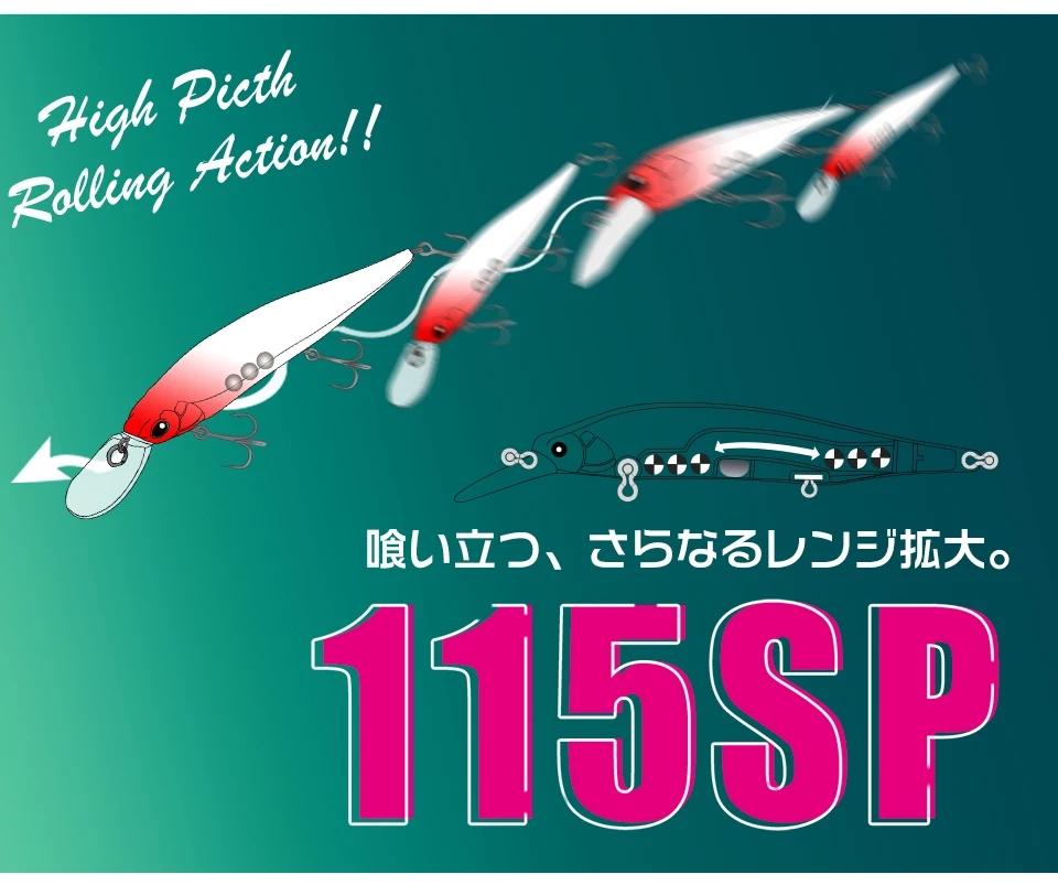 TSURINOYA 115 mm 17,2 g Suspending Minnow Angelköder Gewichtssystem AURORA 115sp Long Casting Pike Jerkbait Harte Köder – Detail 8