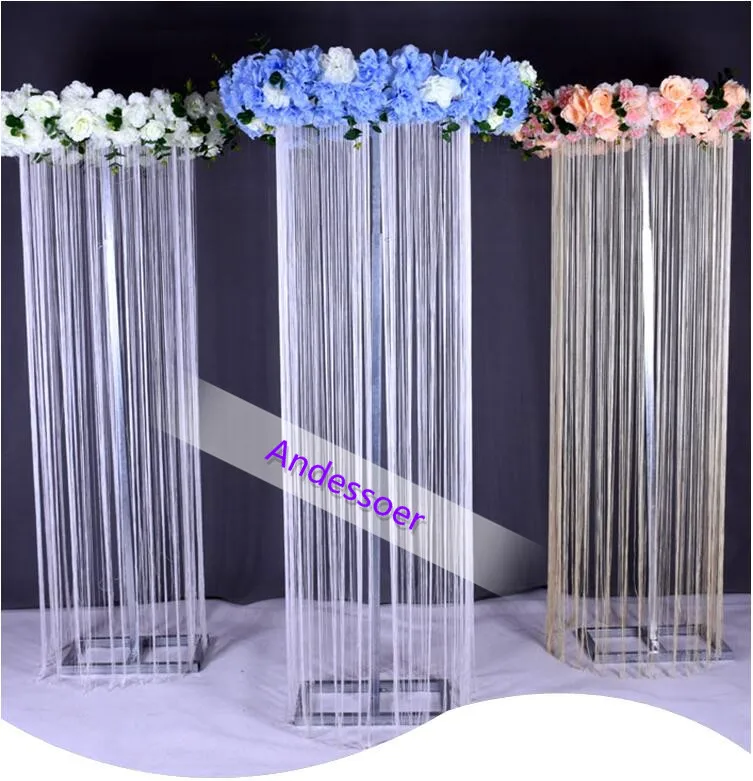 New wedding props iron ring background frame line curtain ceiling wedding decoration silk flower stage decoration