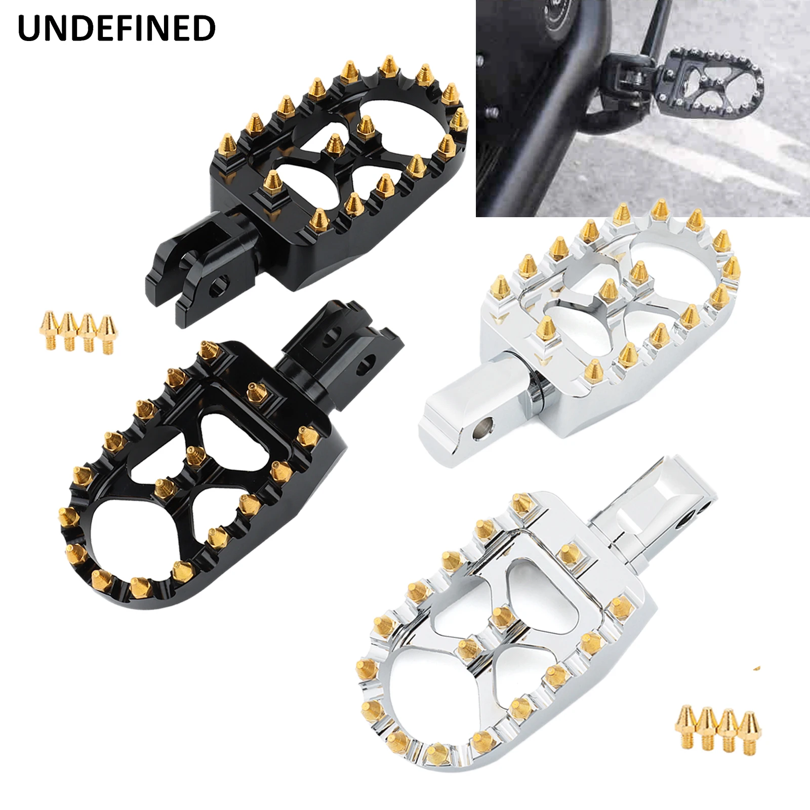 

MX Off-Road Foot Pegs Golden Wide Footrests Driver Passenger Pedals For Harley Softail 2018 2019 2020 Fat Bob Breakout FLSB FXLR