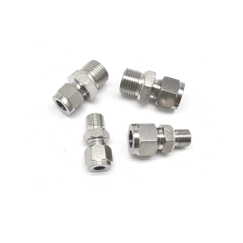 Steel Straight Conversion Adapter Fittins 304 SS Pipe Fitting Tube DSJ-M,YDF-LOK,LOK, Ferrule Connector 1/8 1/4 3/8 1/2