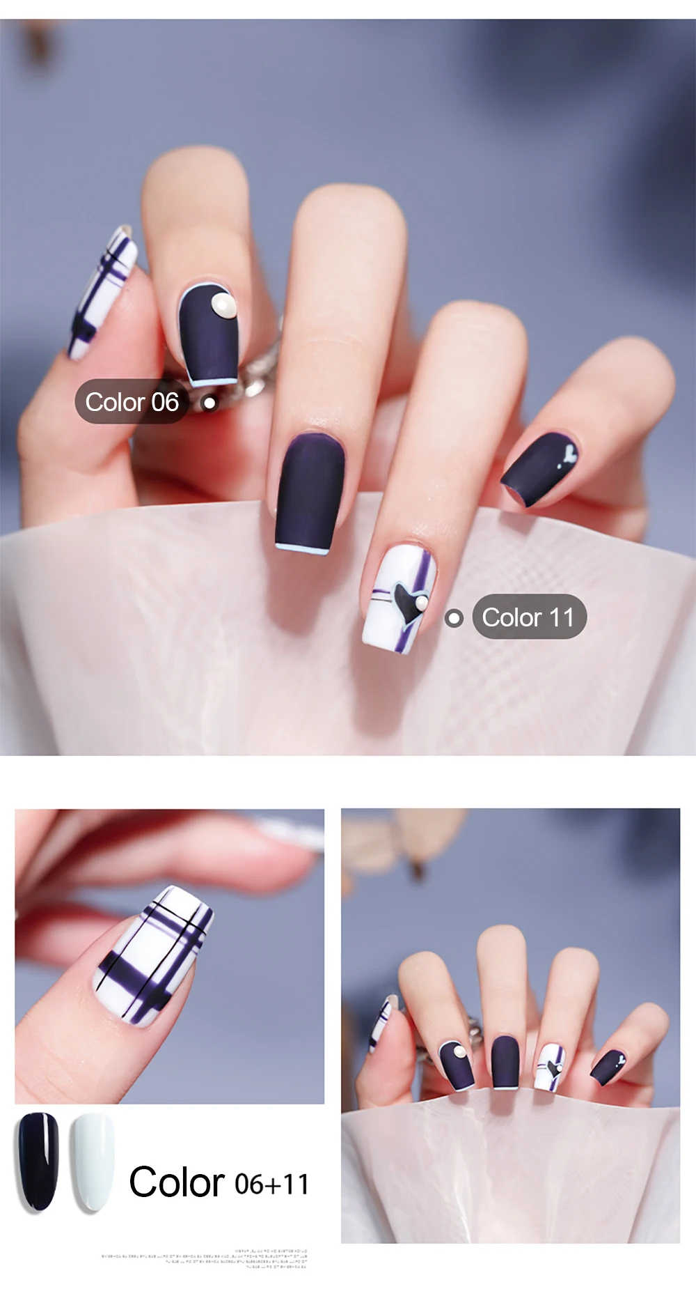 Vendeeni 18 Farben Blau Cyan Gel-Nagellack Semi-Permanent UV LED Soak-Off Gel-Lack Grau Kühle Farbe Gel-Lack für Nagelkunst – Detail 6