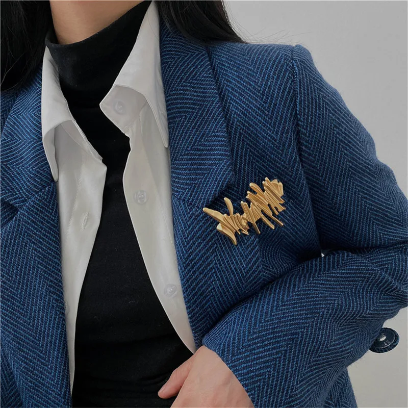 Metal Irregular Brooch Restoring Ancient Ways Is Contracted Personality Hip-hop Punk Badge Woman Man Jewelry Accessories 2021