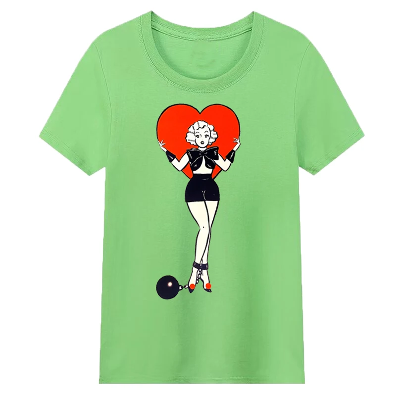 Prisoner of Love Graphic T Shirts Cotton Vintage Lady Party T-shirt Retro Women Clothes Short Sleeve Tops Aesthetic Clothing