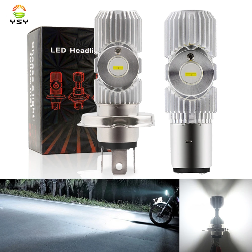 

YSY H4 Led Motorcycle Headlight Bulb H6 BA20D LED CSC Super Bright Hi Lo Moto Accessories Motobike Headlamp Scooter 6500K White