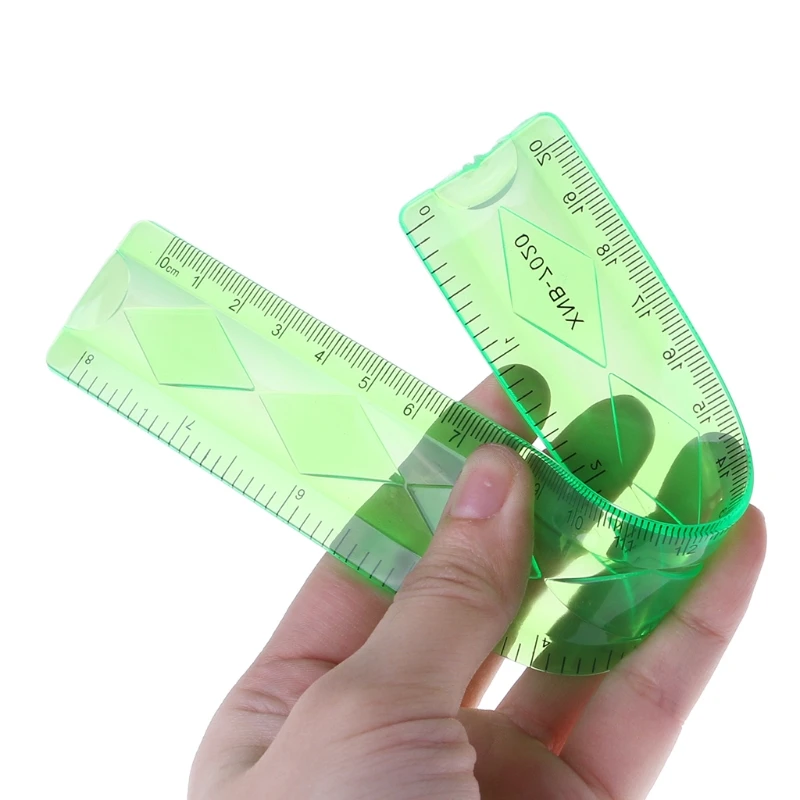 QX2B-다양한 색상의 유연한 크리에이티브 눈금자 1 개, 20cm, 문구류, 학교 용품