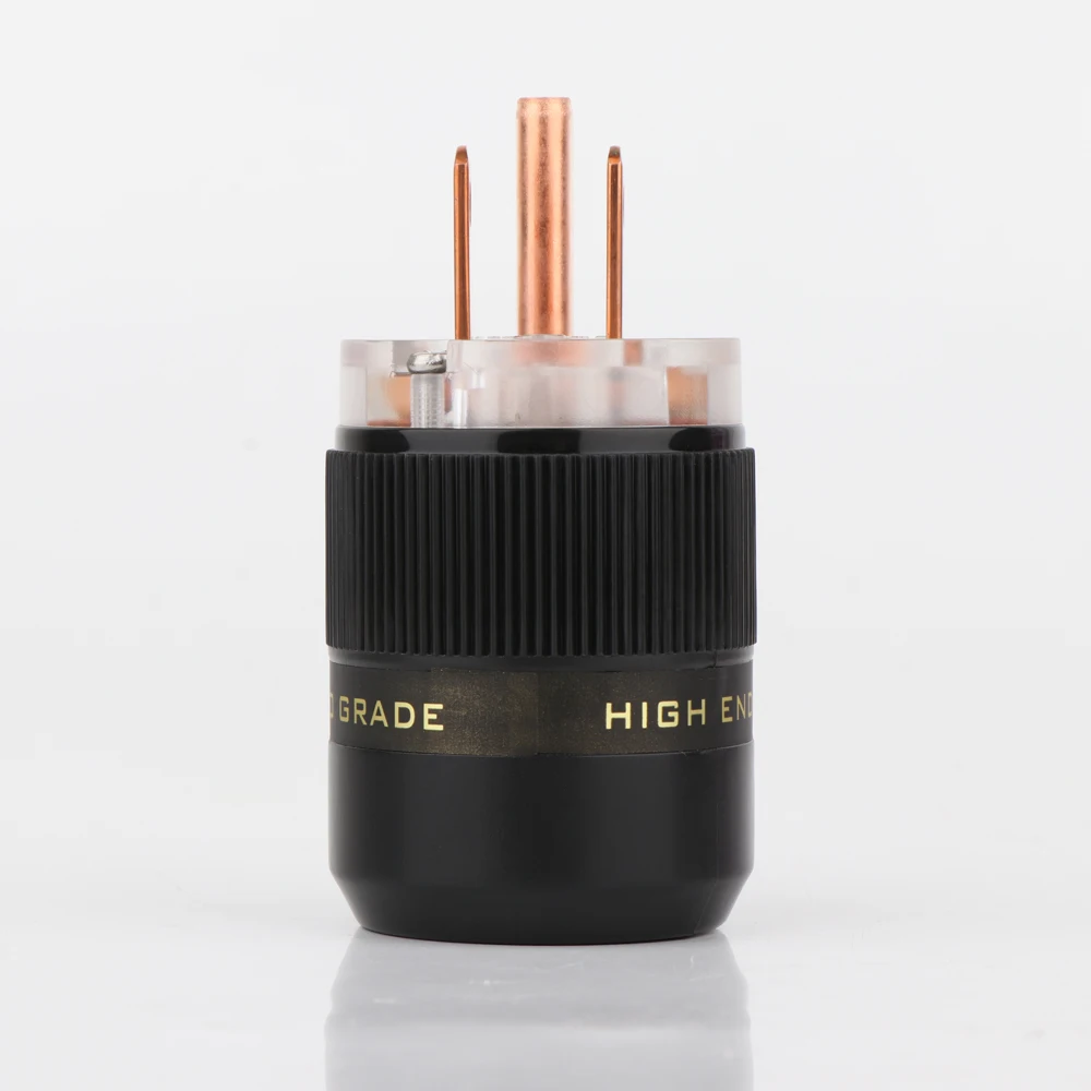 Paar P078T/C078T Messing Gold/Rhodiniert US-Version AC Netzstecker HiFi Audio Anschlüsse Adapter Jack Versorgung Stromkabel – Detail 10