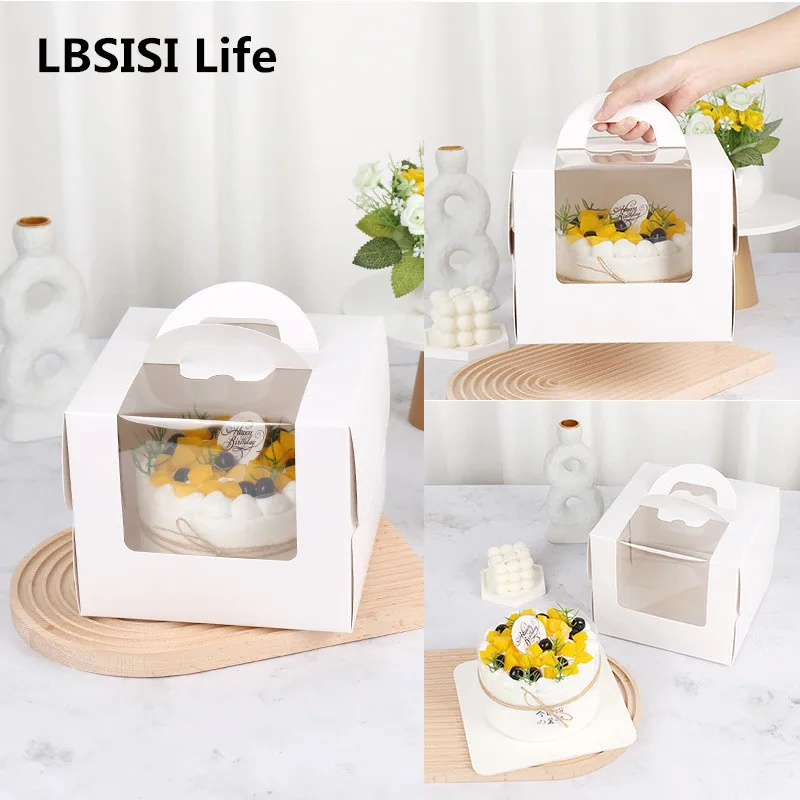 LBSISI Life 10pcs Mousse Cake Packaging Transparent Boxes Handmade Cake Dessert Wedding Birthday Party Favor Gift Decoration