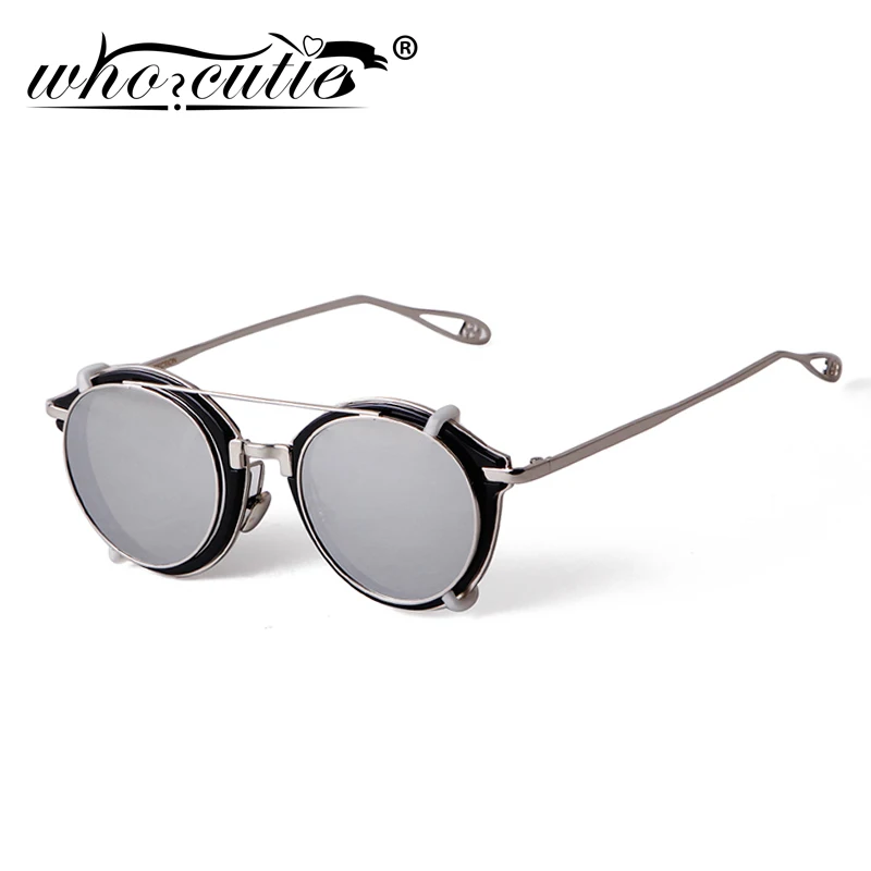 Vintage Round Steampunk Goggles Flip Up Sunglasses Men 2020 Brand Design Classic Clamshell Circle Lens Sun Glasses Shades S287